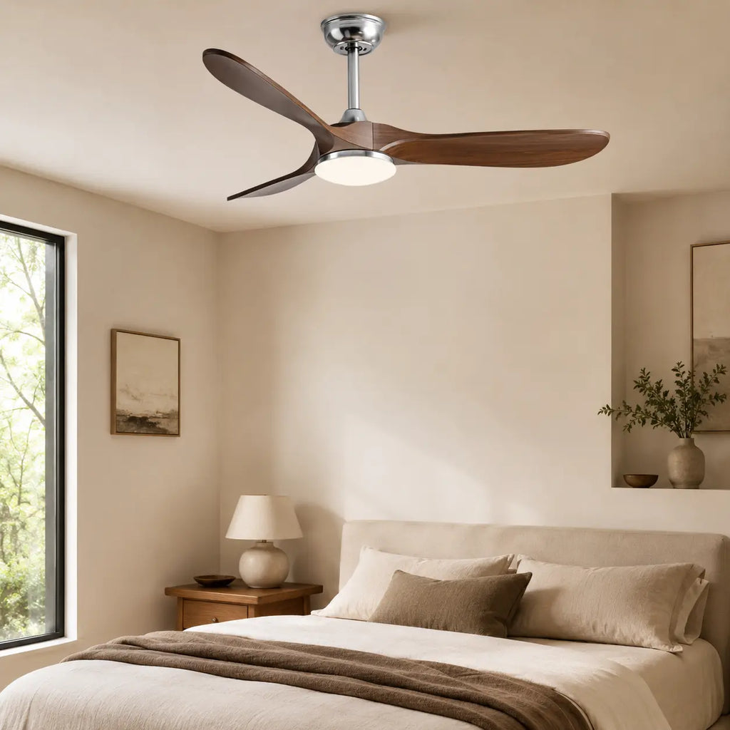 Ventilateur de Plafond Bois Foncé LED | Vania