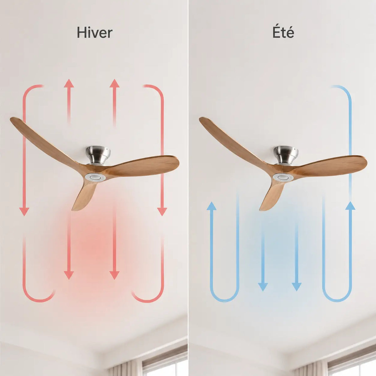 Ventilateur de Plafond Bois Naturel | Zelo