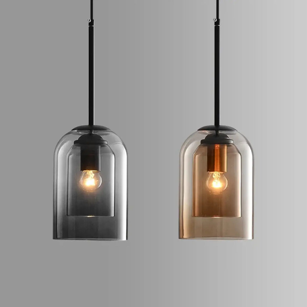 Suspension en Verre Teinté Marron ou Noir | Mona