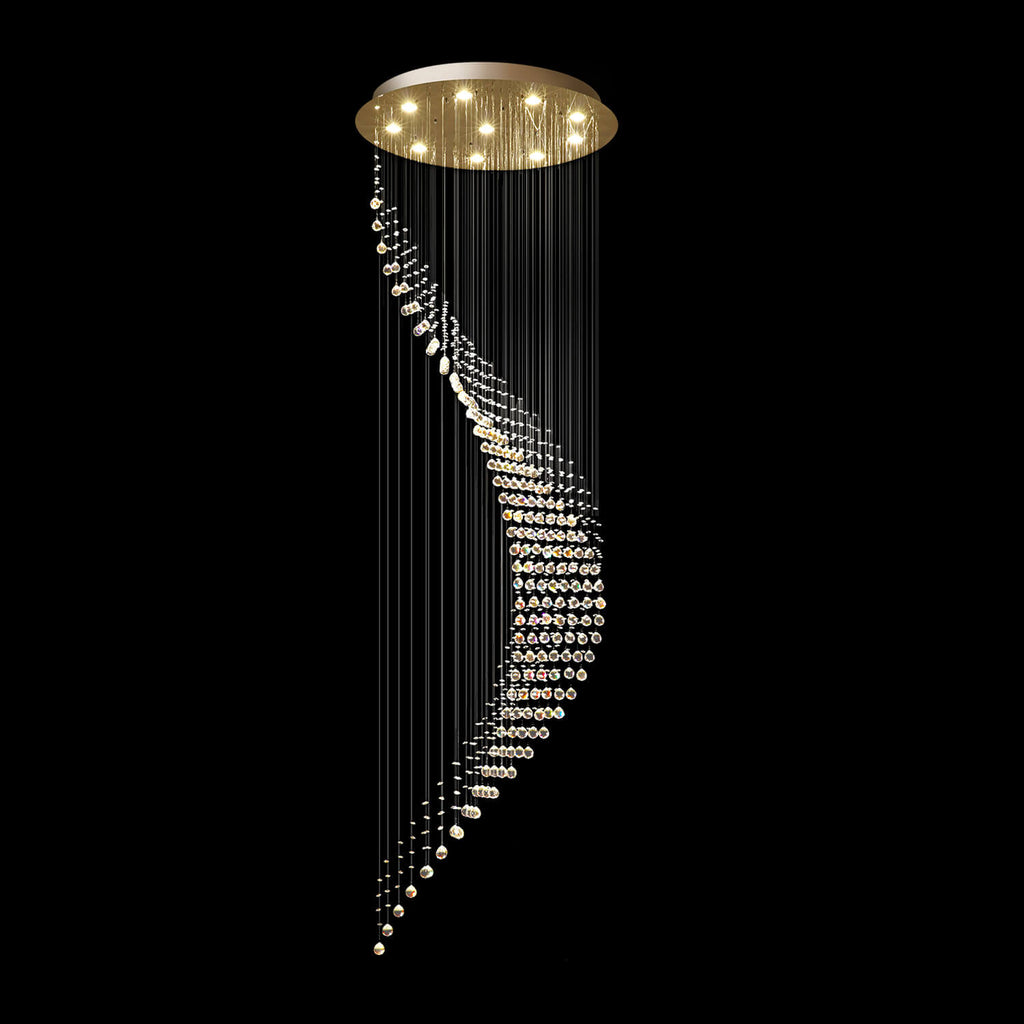 Lustre Spirale Cristal Forme Lune | Malo