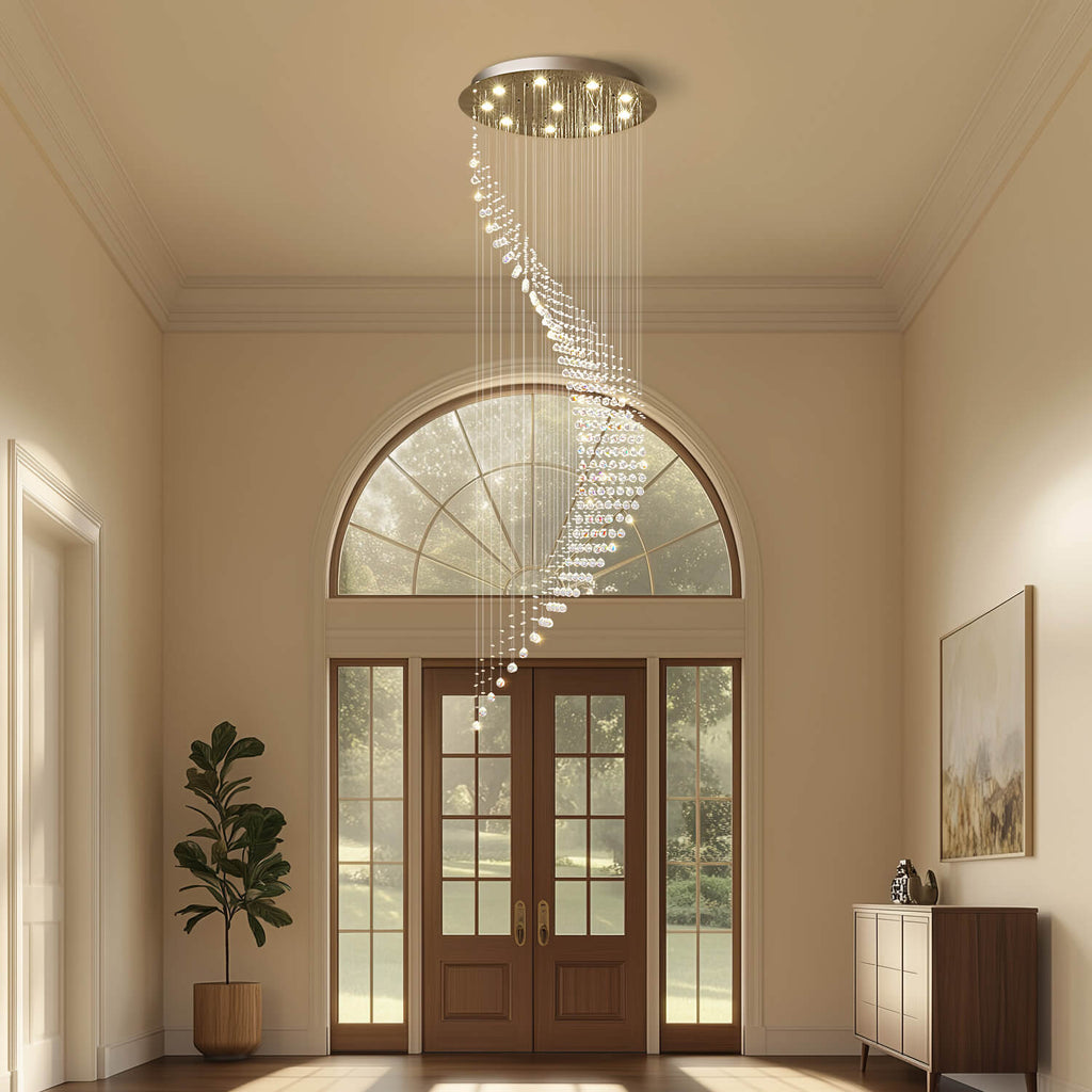 Lustre Spirale Cristal Forme Lune | Malo