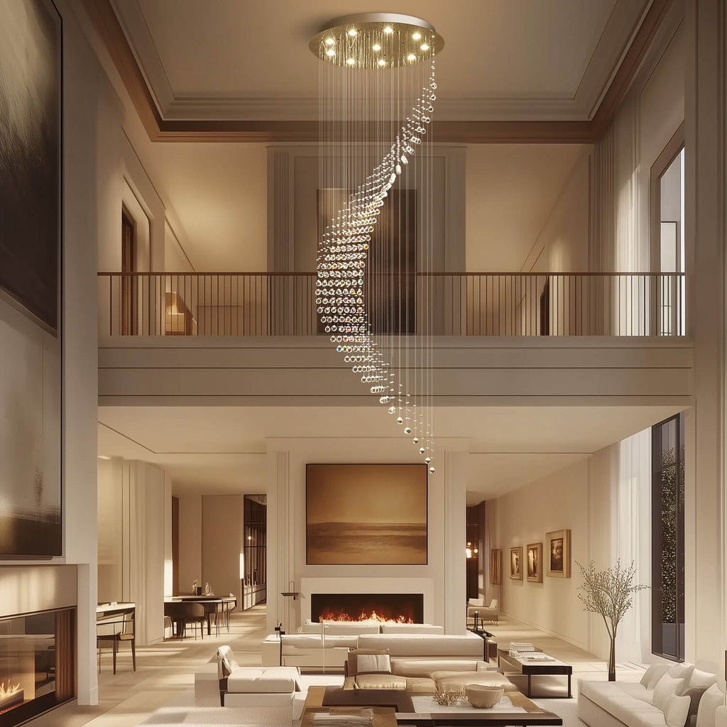 Lustre Spirale Cristal Forme Lune | Malo
