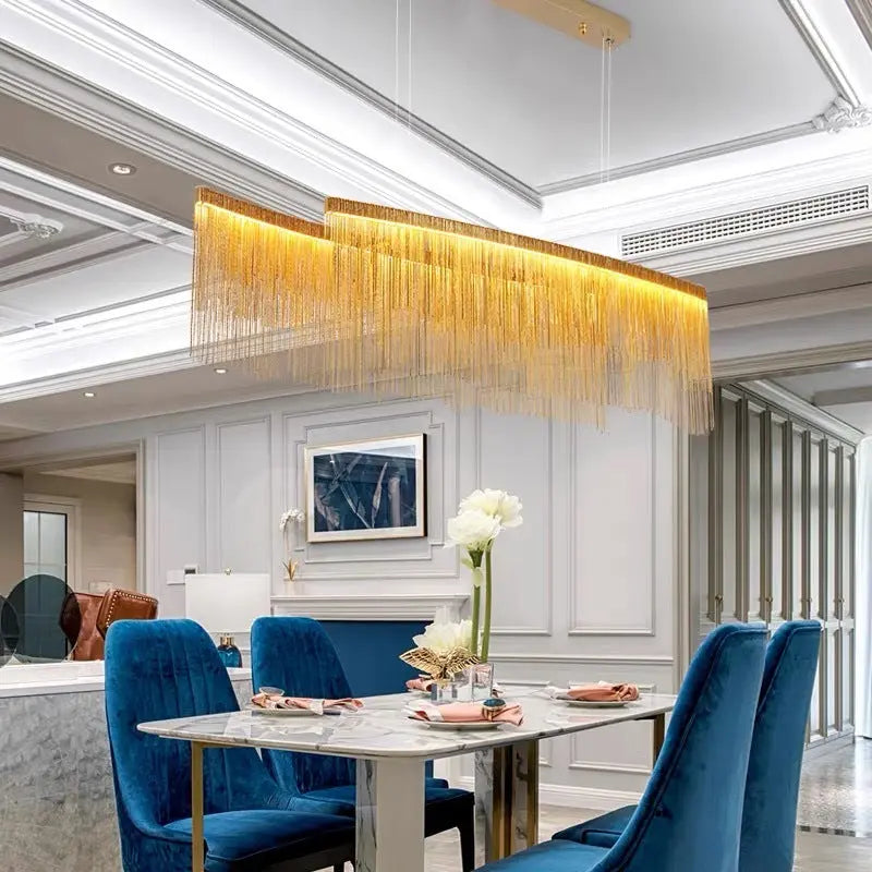 Lustre Moderne en Métal Doré ou Chromé | Luri