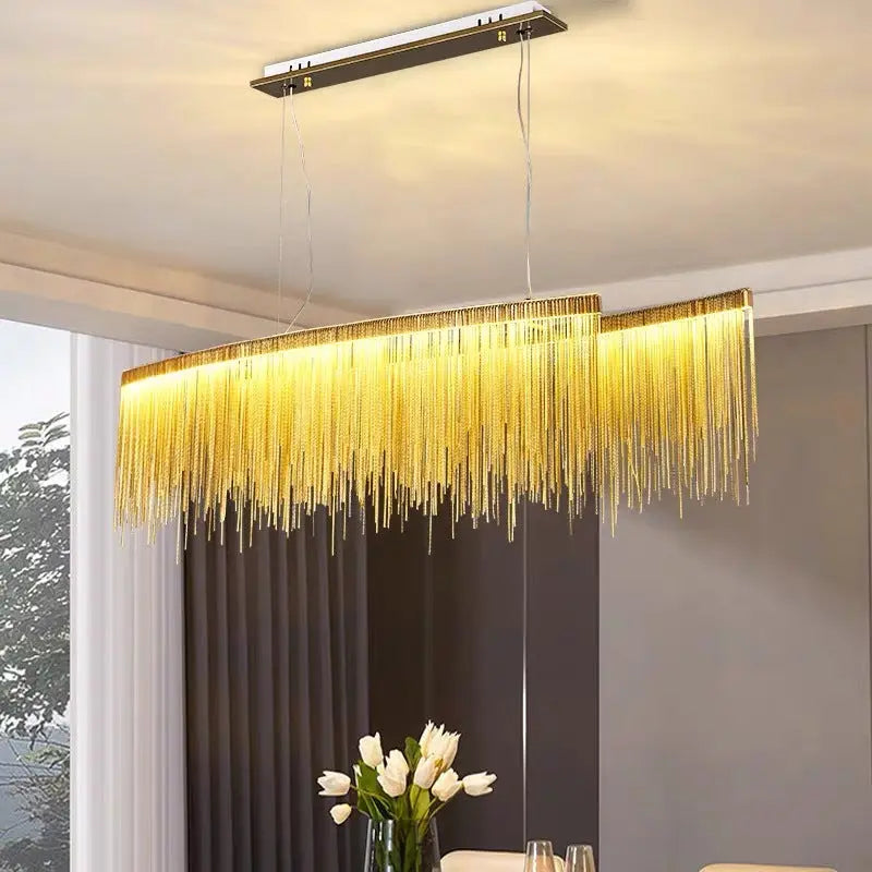 Lustre Moderne en Métal Doré ou Chromé | Luri