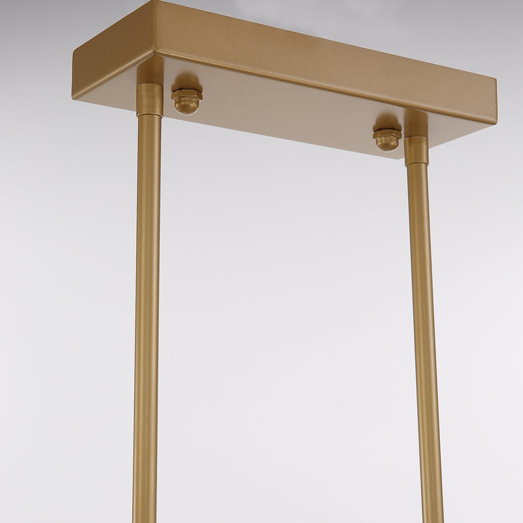 Lustre Rectangulaire Cristal Givré Doré | Nalo