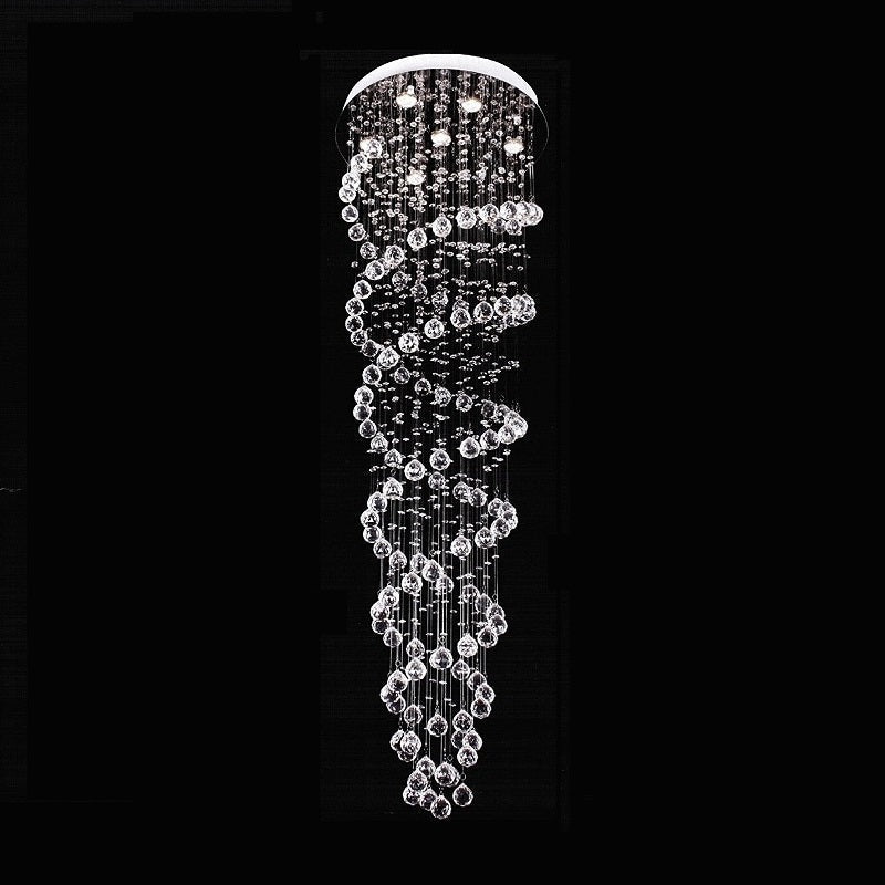Lustre Double Spirale Cristal K9 Chrome | Mila