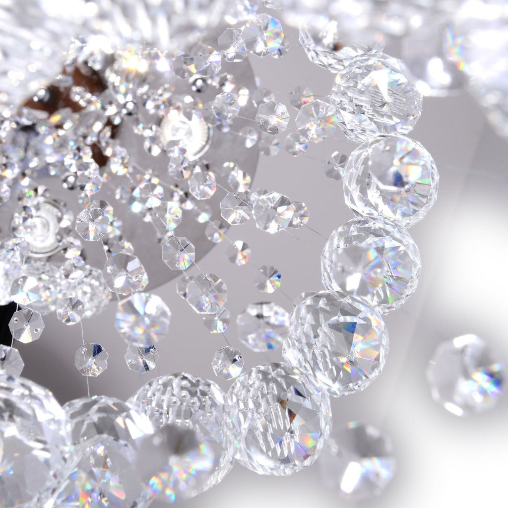 Lustre Double Spirale Cristal K9 Chrome | Mila
