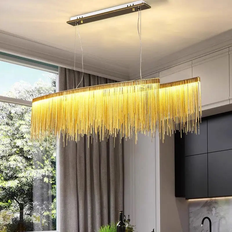 Lustre Moderne en Métal Doré ou Chromé | Luri