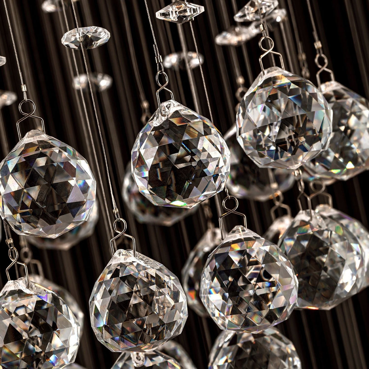 Lustre Spirale Cristal Triple Sphère | Una