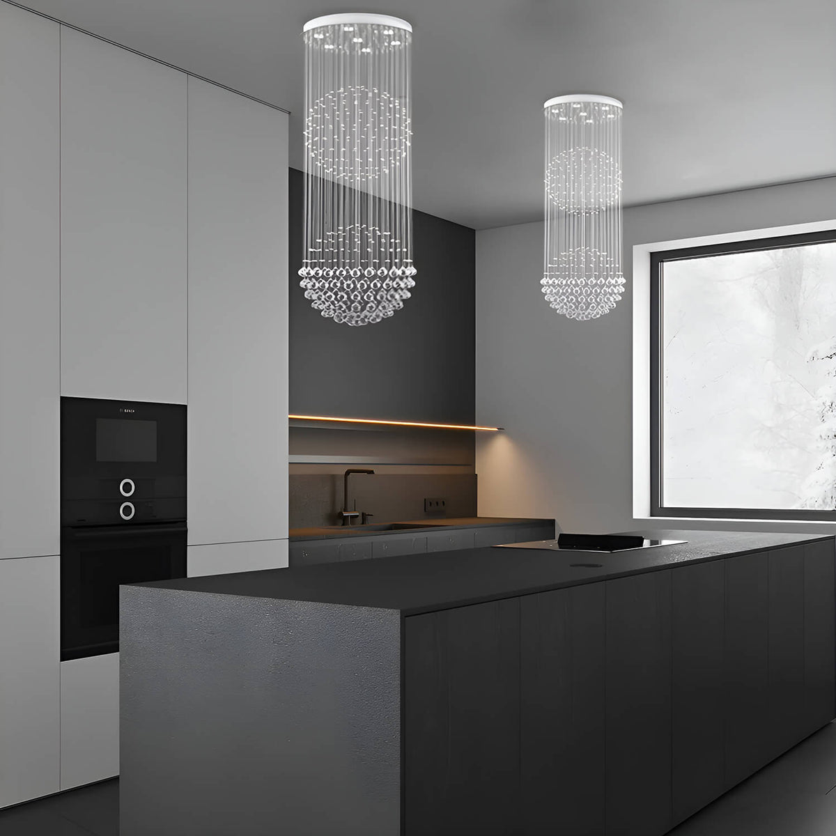 Lustre Double Sphère Cristal K9 | Ala