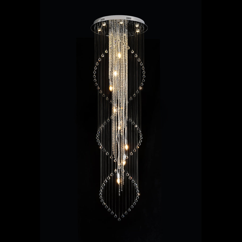 Lustre Double Spirale Cristal Gouttes | Imo