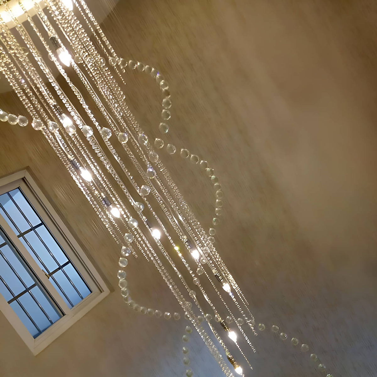 Lustre Double Spirale Cristal Gouttes | Imo