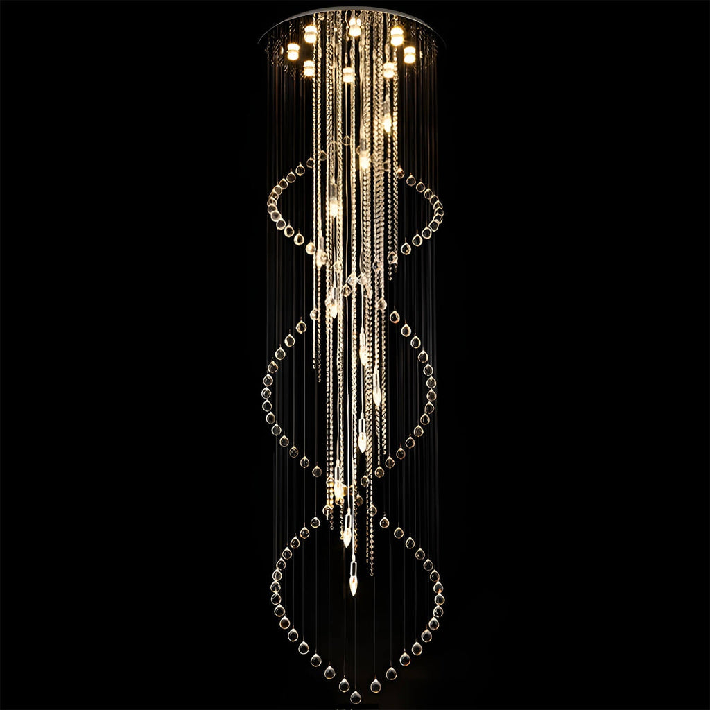 Lustre Double Spirale Cristal Gouttes | Imo