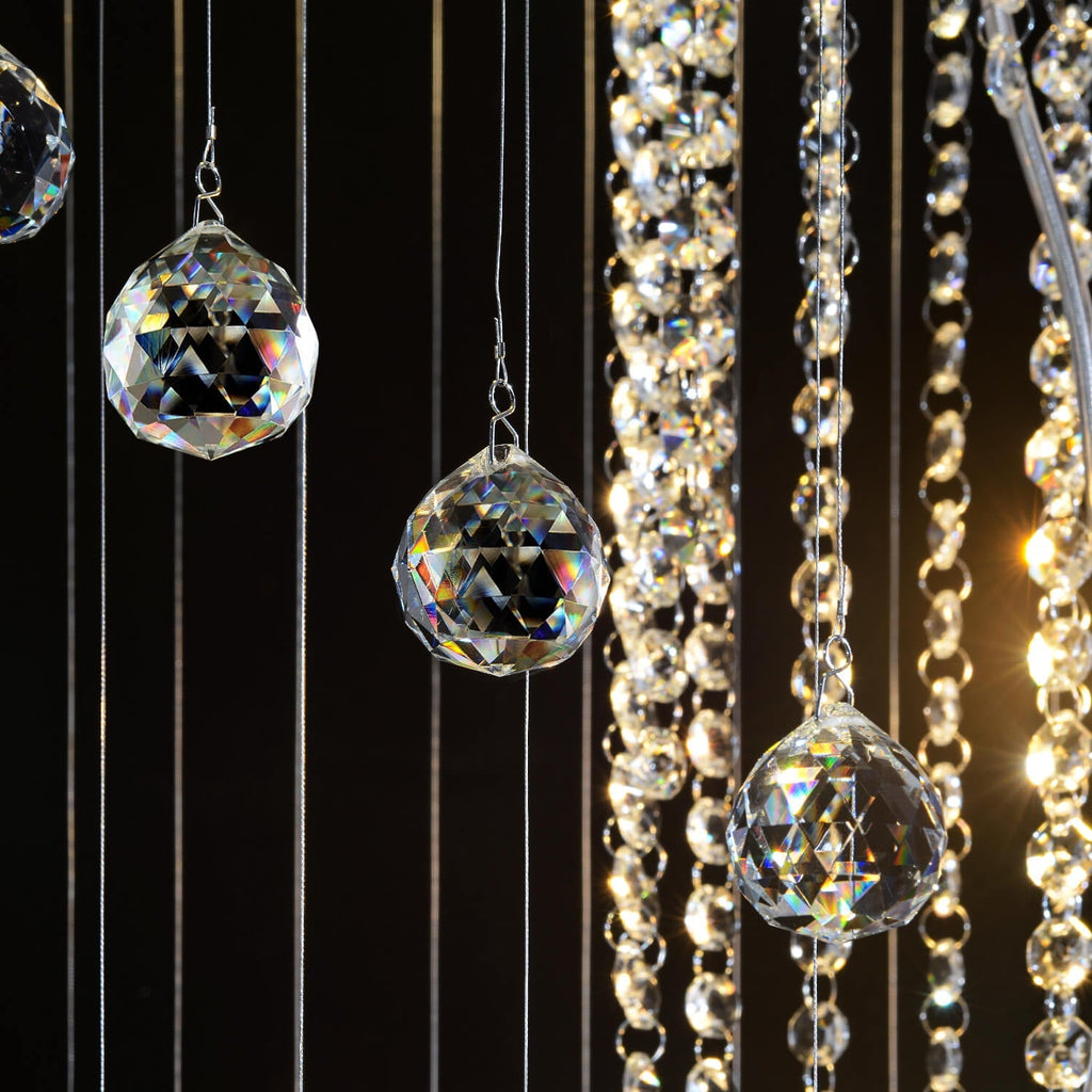 Lustre Double Spirale Cristal Gouttes | Imo