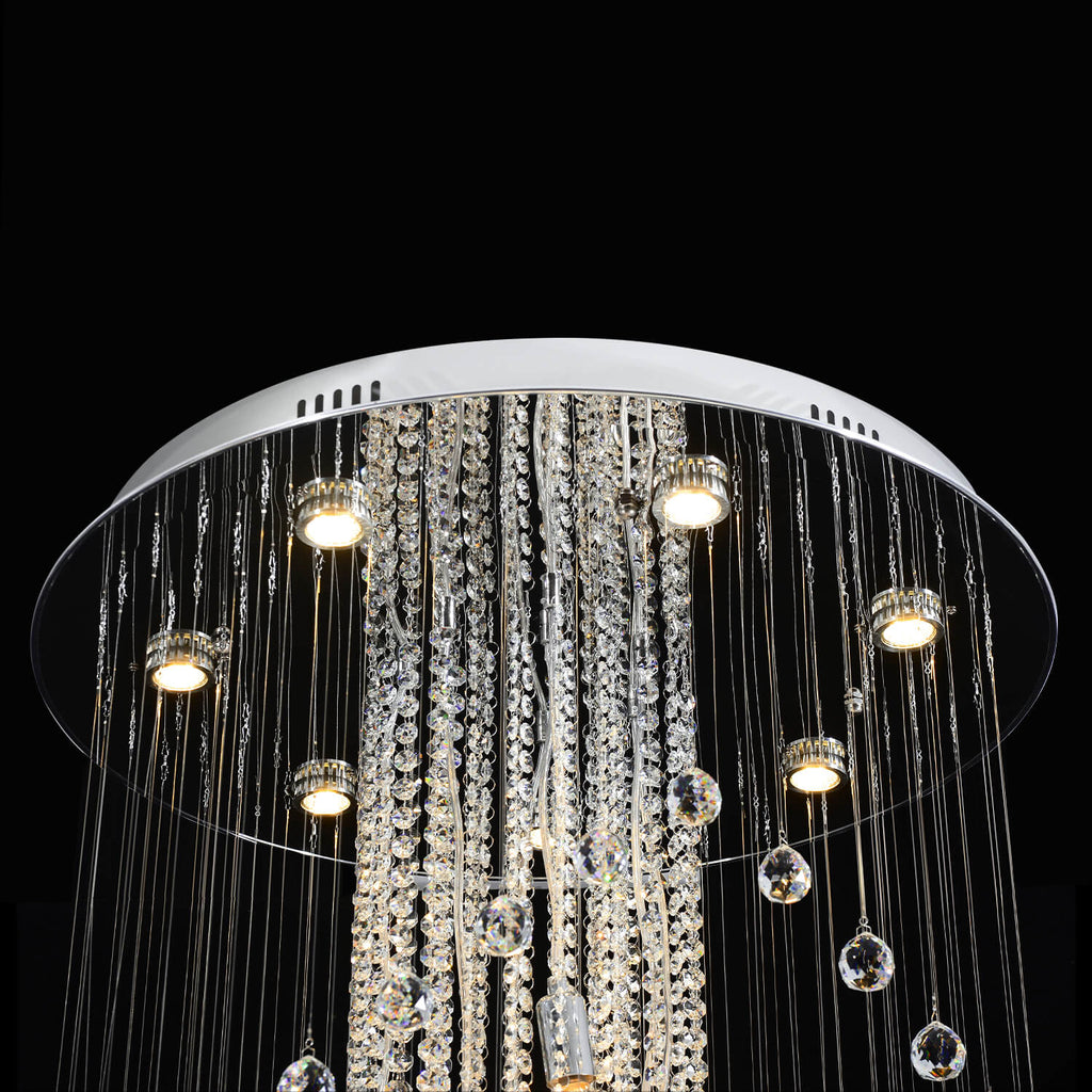 Lustre Double Spirale Cristal Gouttes | Imo