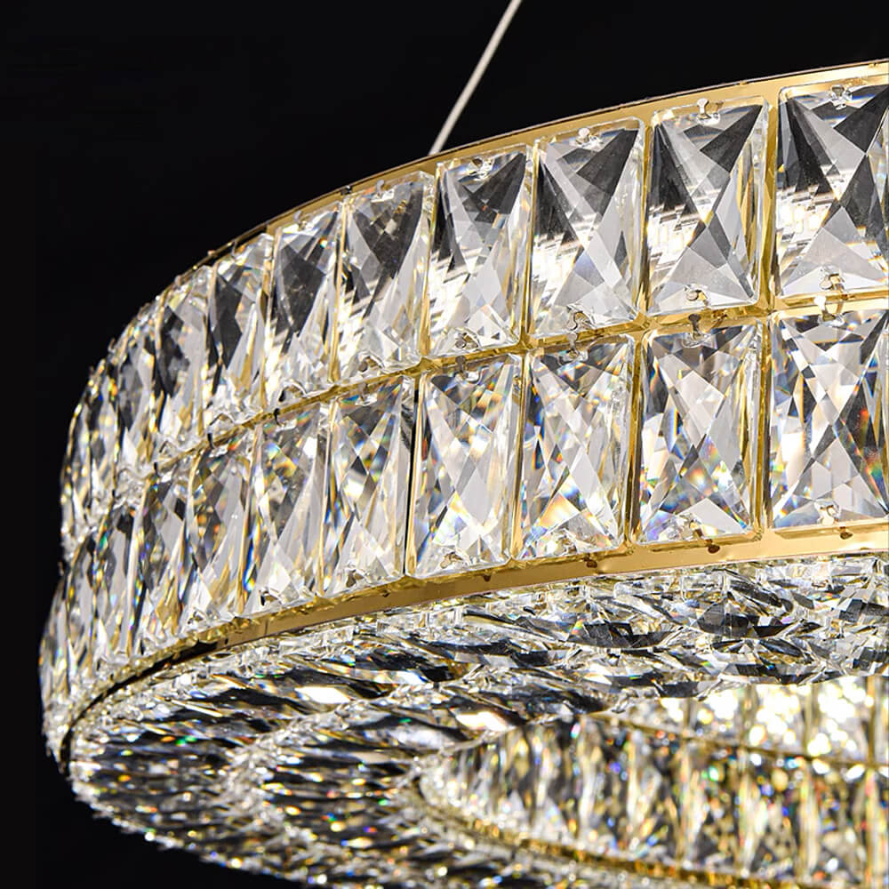 Lustre Cristal Doré Anneaux | Orvia