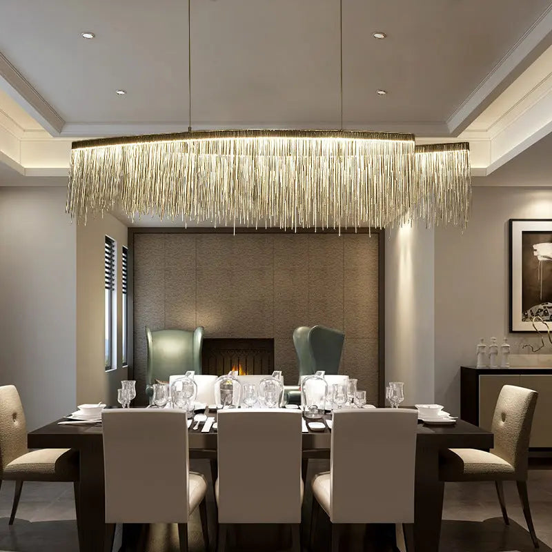 Lustre Moderne en Métal Doré ou Chromé | Luri