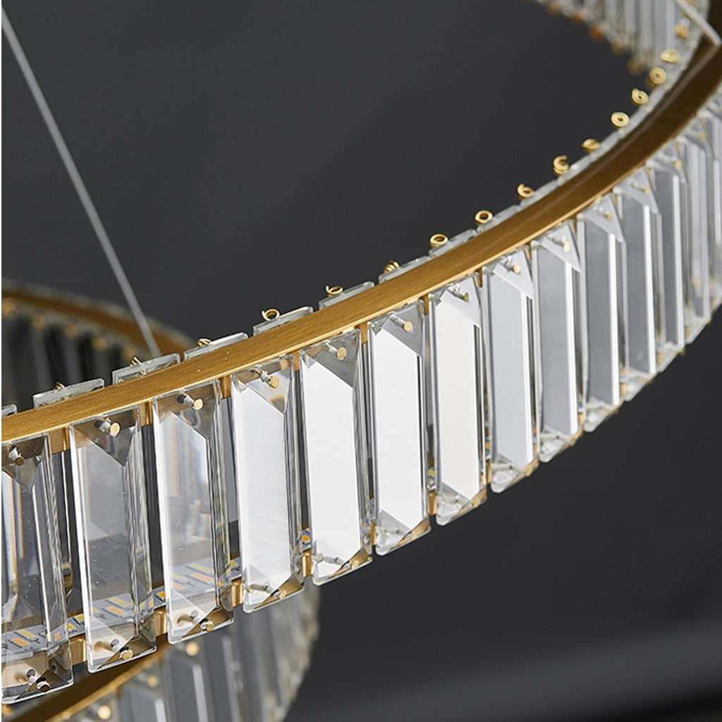 Lustre Cristal Doré 8 Niveaux | Mamo