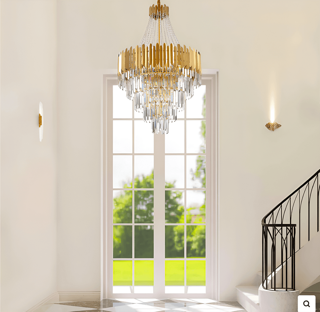Lustre Cristal Doré Moderne | Reta