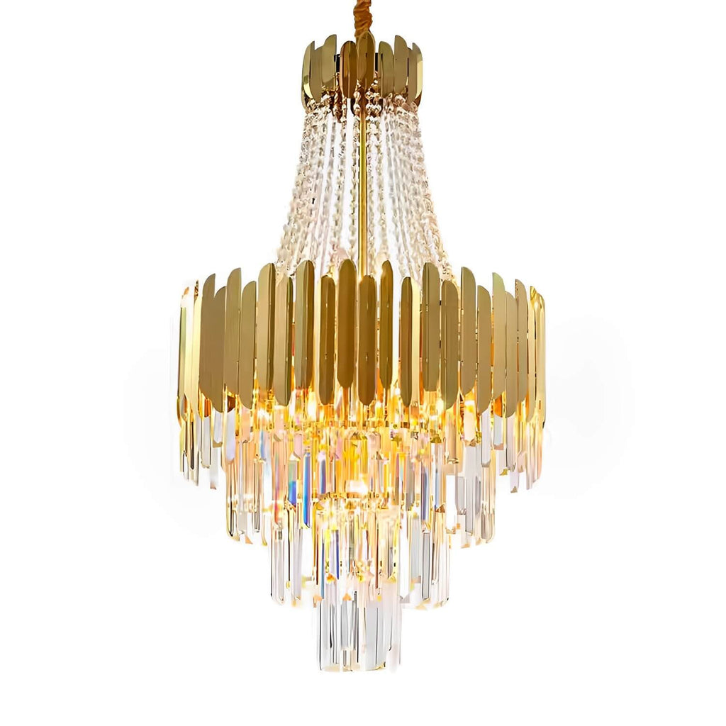 Lustre Cristal Doré Moderne | Reta