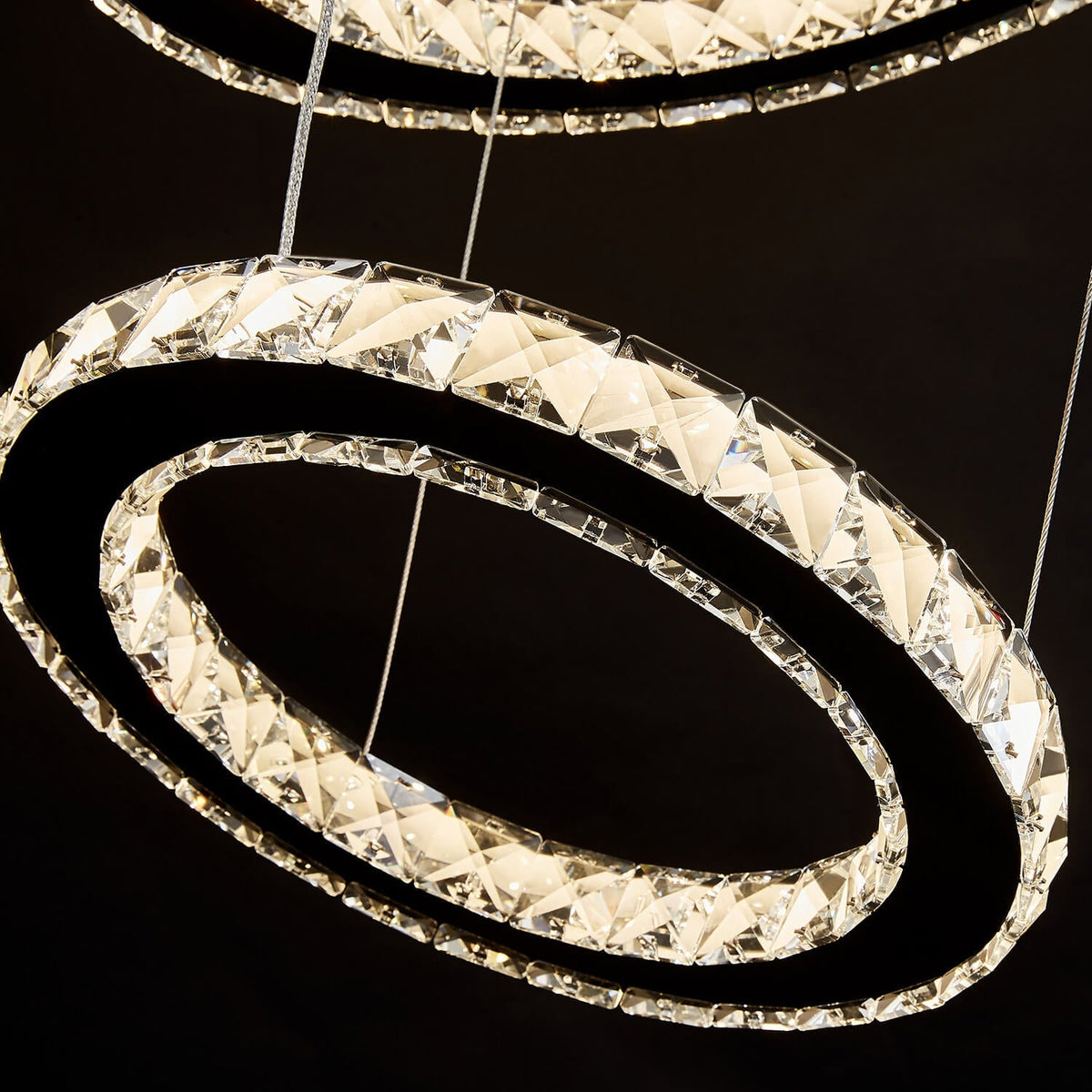 Lustre Multi-anneaux Cristal Moderne | Nari