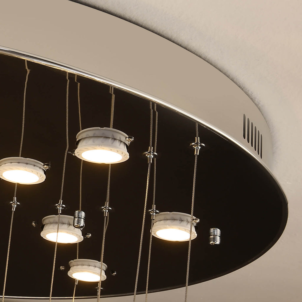 Lustre Multi-anneaux Cristal Moderne | Nari