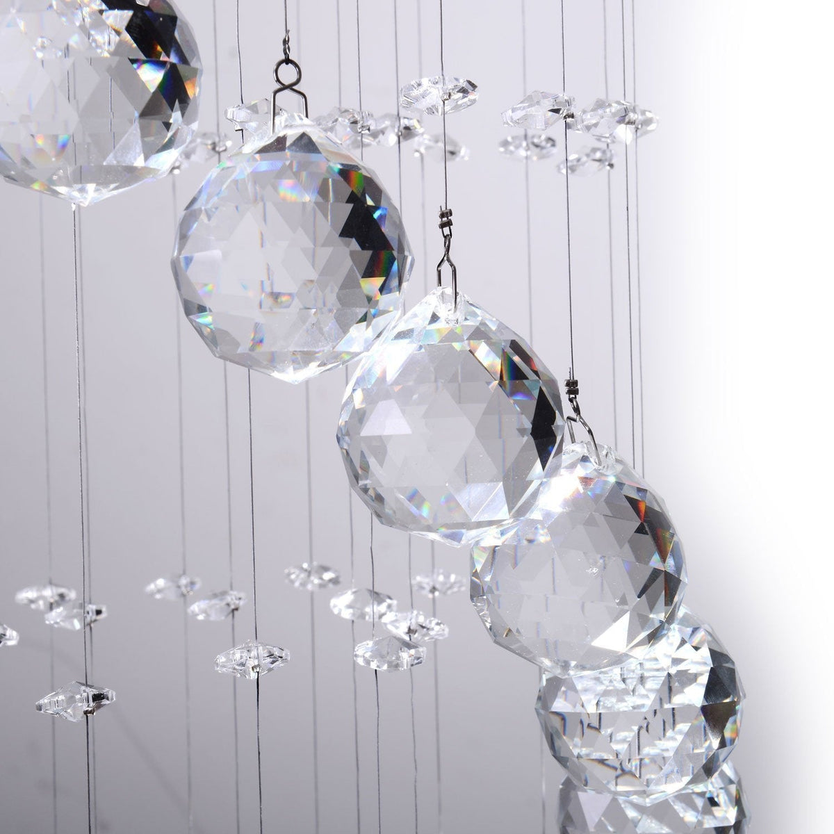 Lustre Double Spirale Cristal K9 Chrome | Mila