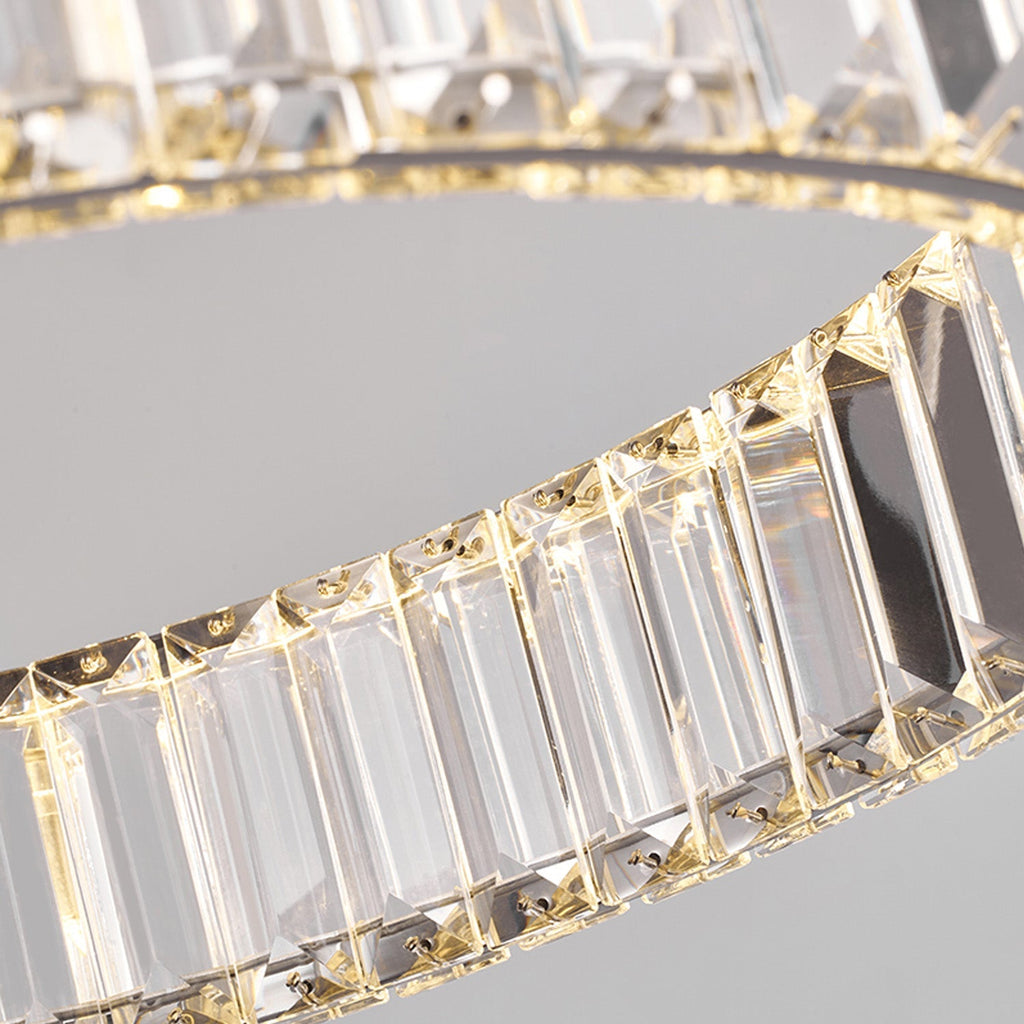 Lustre Cristal Doré 8 Niveaux | Mamo