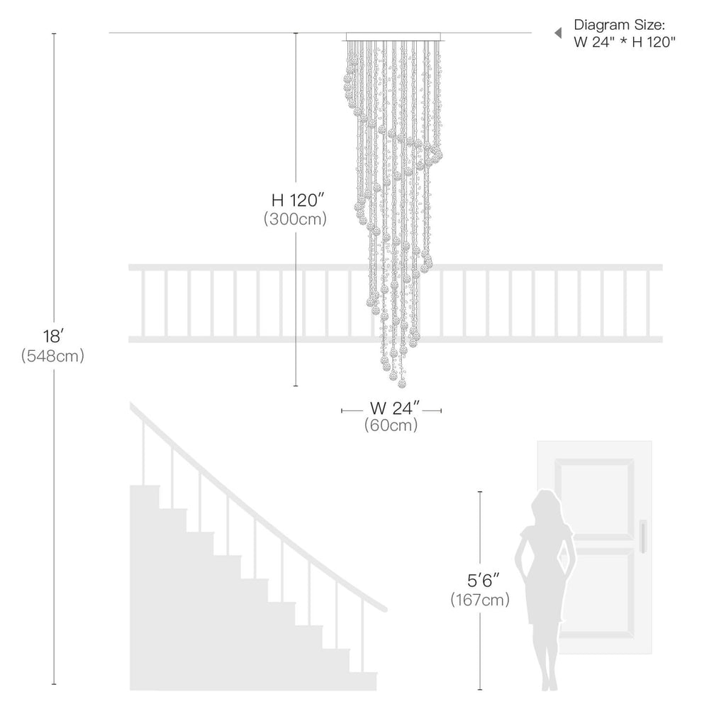 Lustre Spirale Cristal Escalier | Naro
