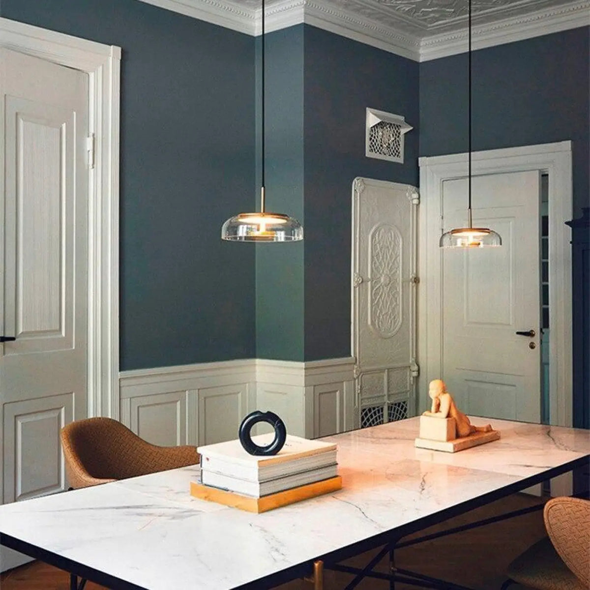 Lampe Suspendue en Verre Doré Vintage | Molo