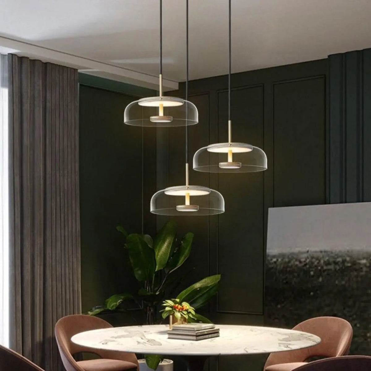 Lampe Suspendue en Verre Doré Vintage | Molo