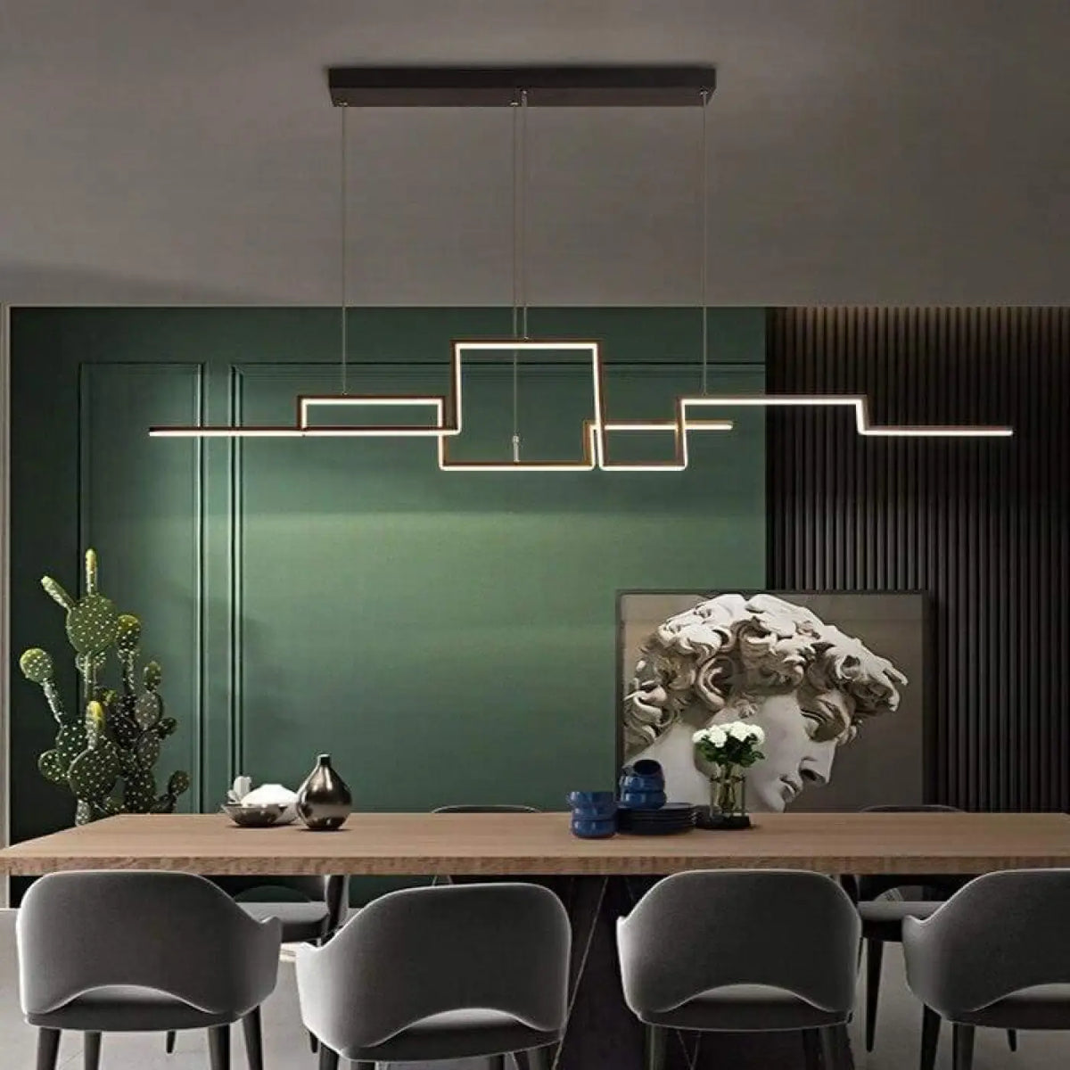 Suspension Géométrique Moderne Noire | Rona