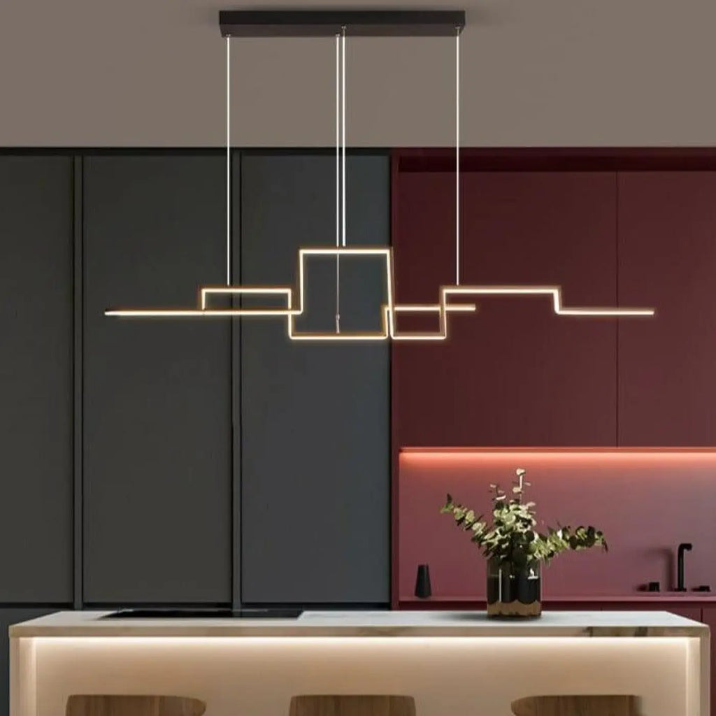 Suspension Géométrique Moderne Noire | Rona