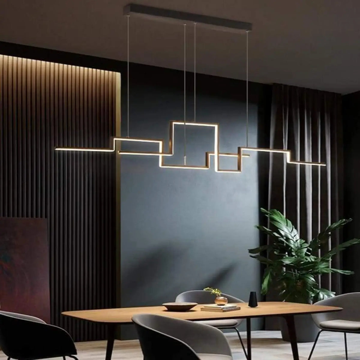 Suspension Géométrique Moderne Noire | Rona