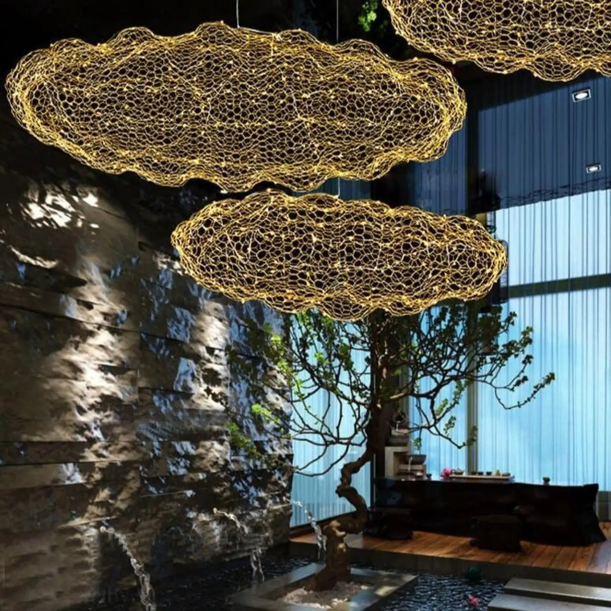 Lampe Suspendue LED Dorée | Naka