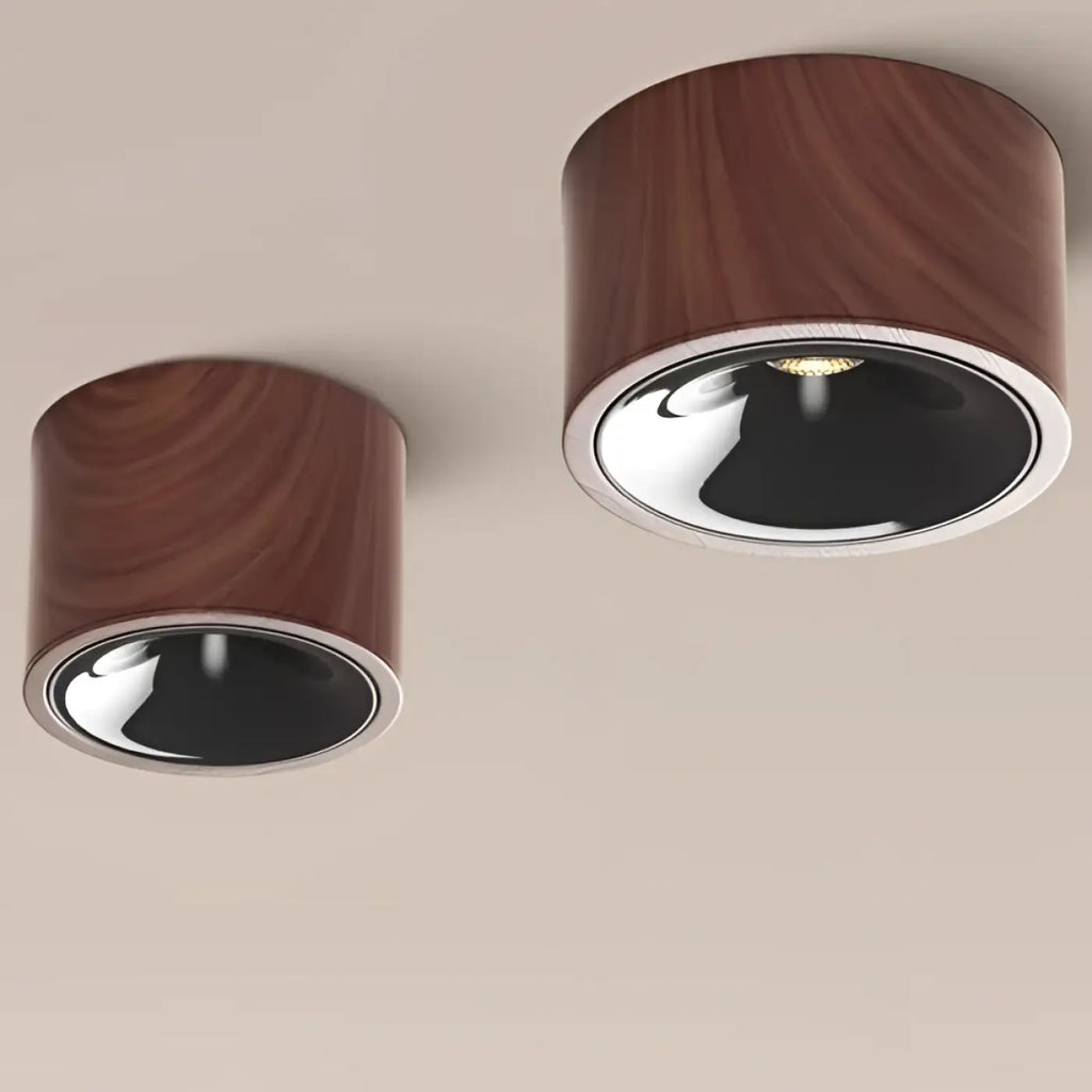 Plafonnier LED Bois et Chrome | Eka