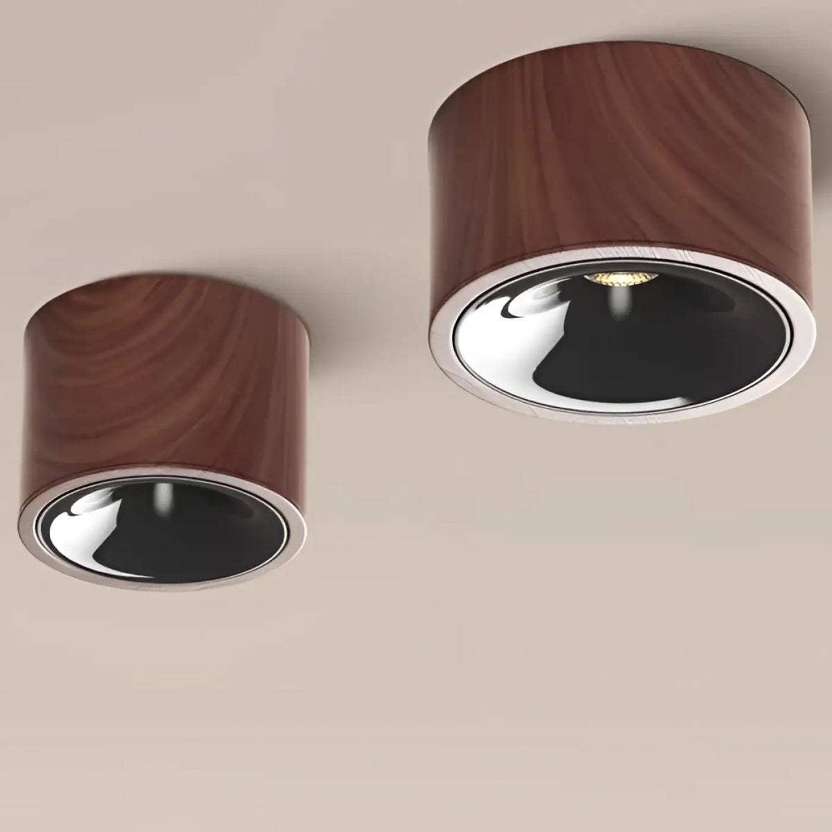 Plafonnier LED Bois et Chrome | Eka