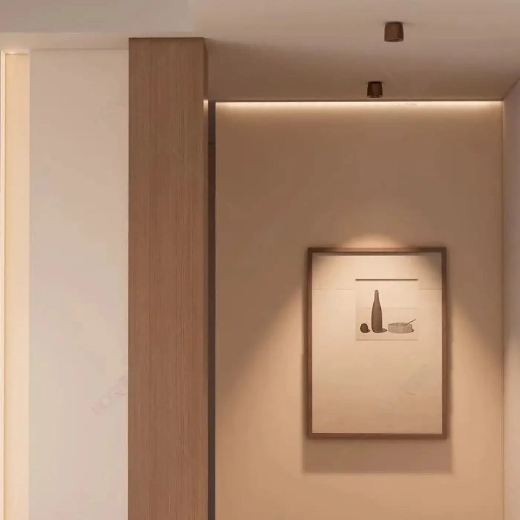 Plafonnier LED Bois et Chrome | Eka