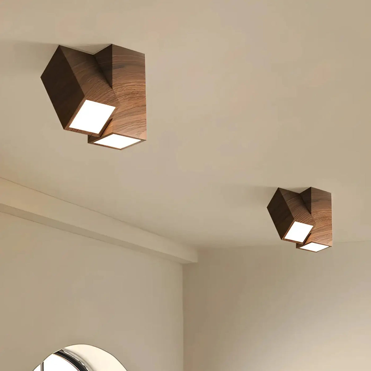 Plafonnier Minimaliste en Bois Orientable | Yana