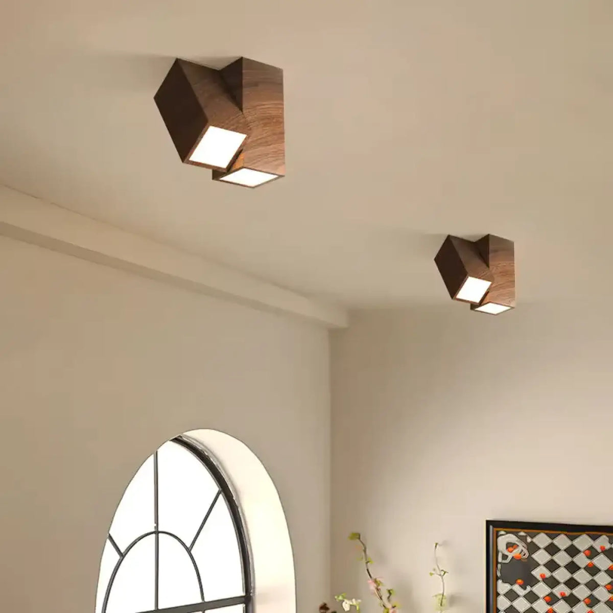 Plafonnier Minimaliste en Bois Orientable | Yana