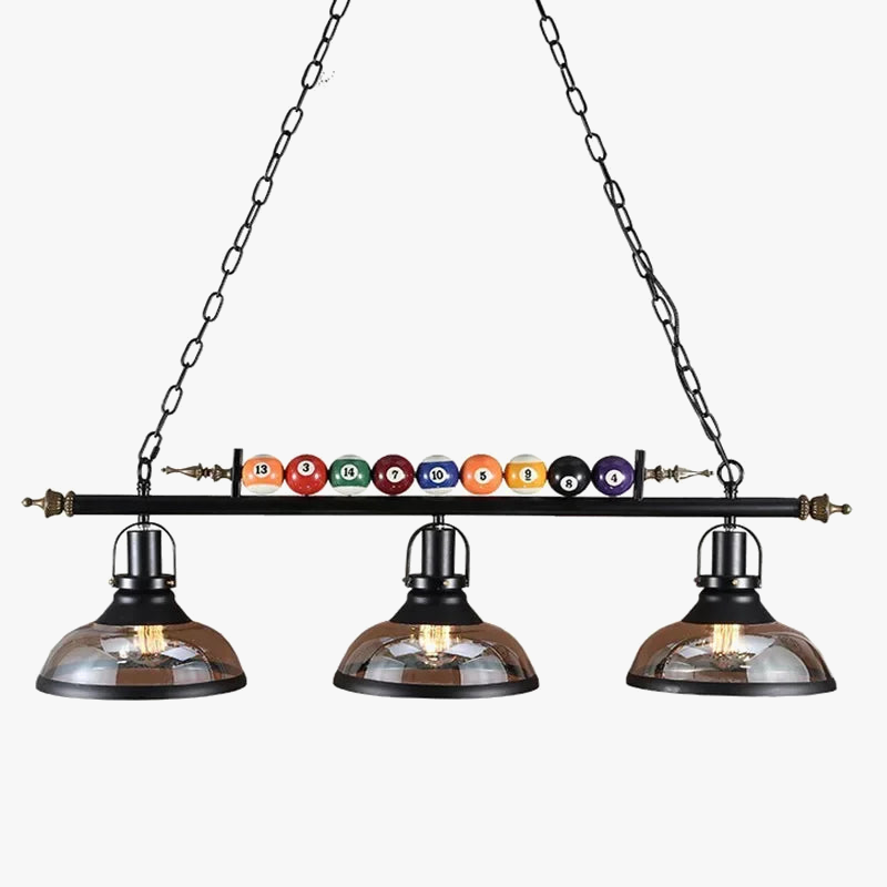 Lustre Billard Rétro 3 Lumières en Métal | Yala