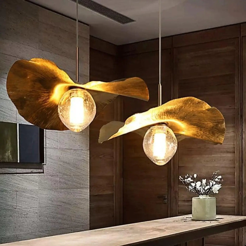 Lampe Suspendue Grappe Dorée | Esa