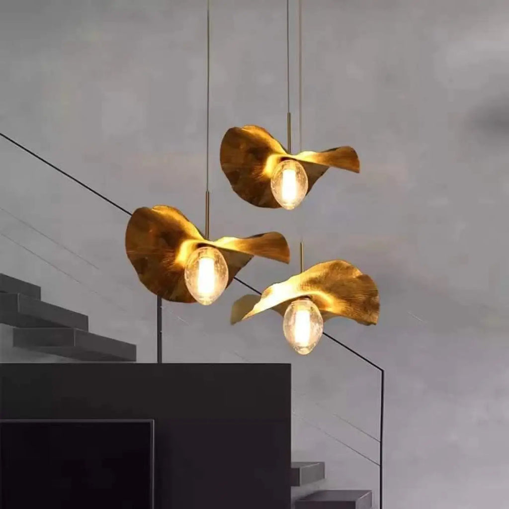 Lampe Suspendue Grappe Dorée | Esa