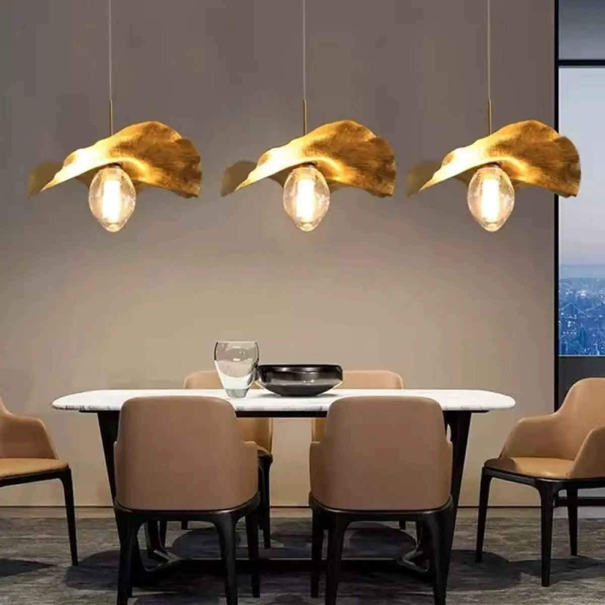 Lampe Suspendue Grappe Dorée | Esa