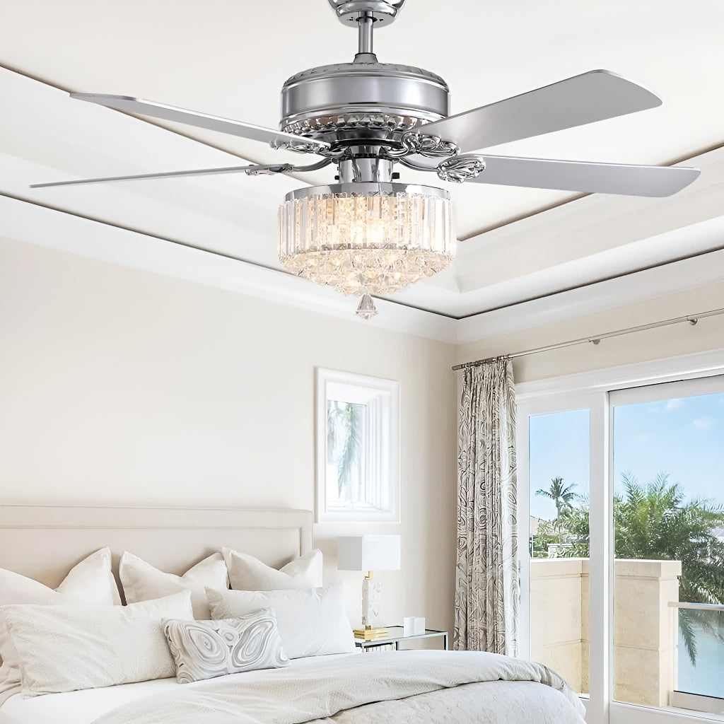 Plafonnier Ventilateur Cristal Chrome | Miro