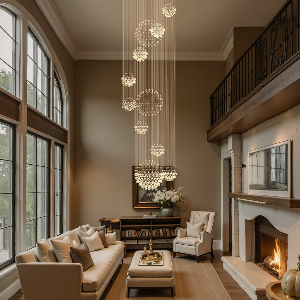 Lustre Spirale Cristal Chrome Galaxie | Gaka
