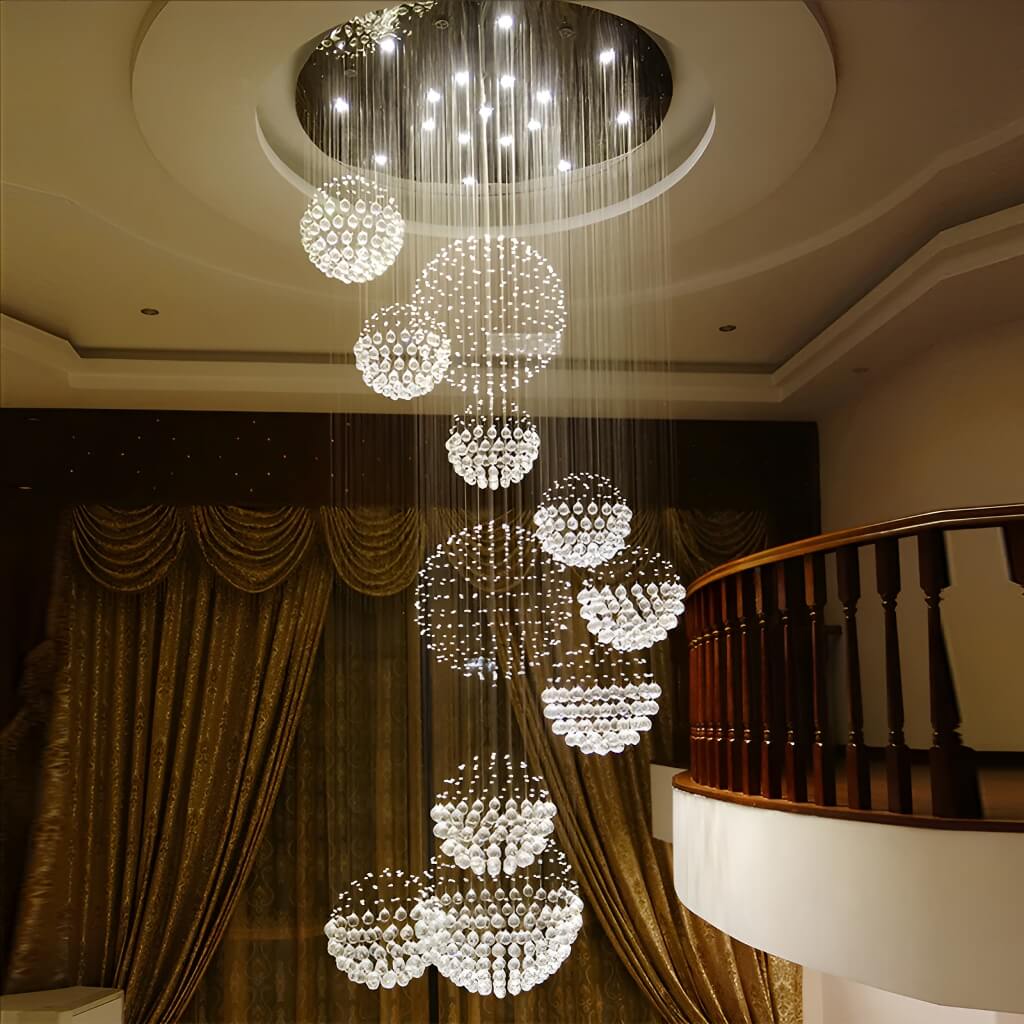 Lustre Spirale Cristal Chrome | Calio