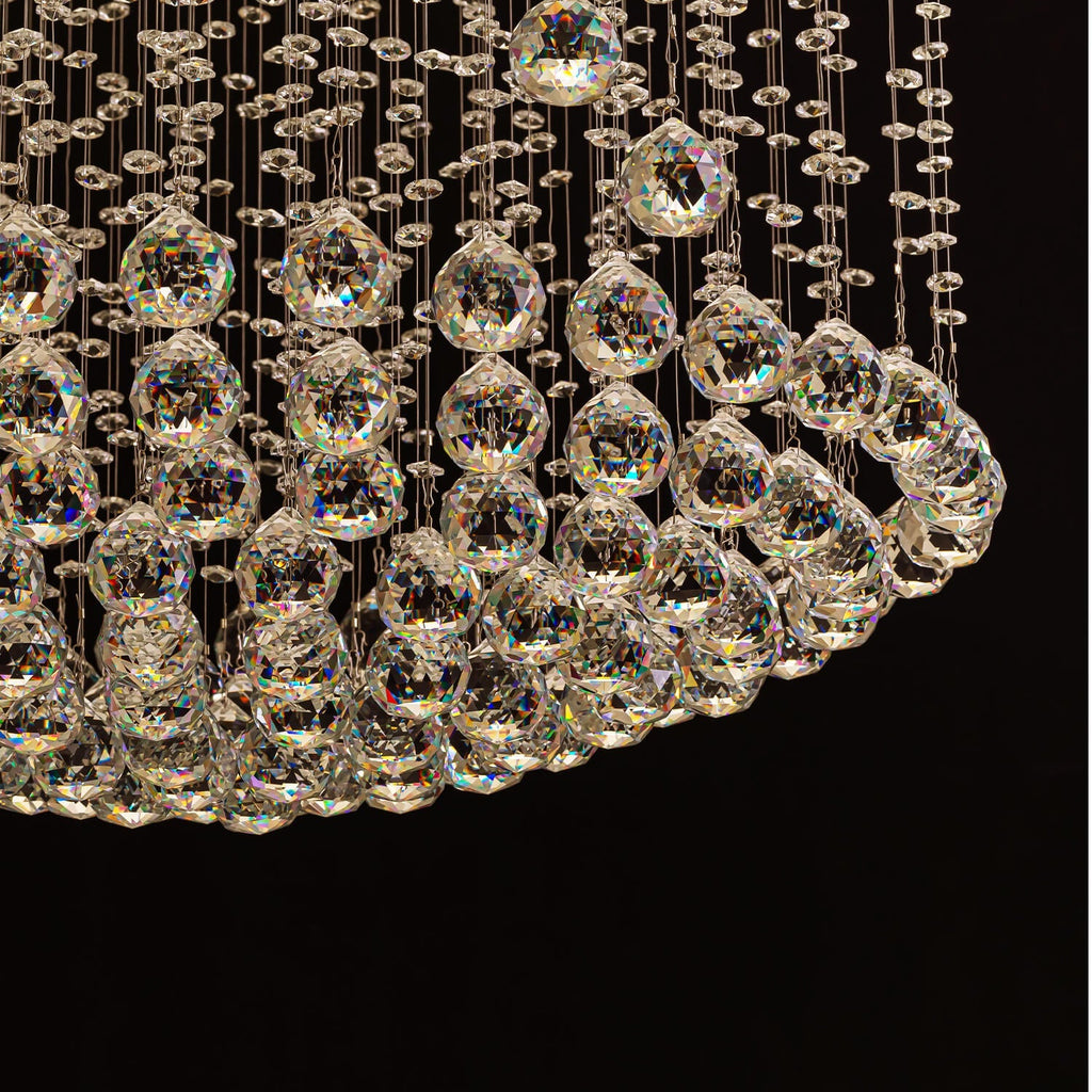 Lustre Spirale Métal Chrome Gouttes | Bela