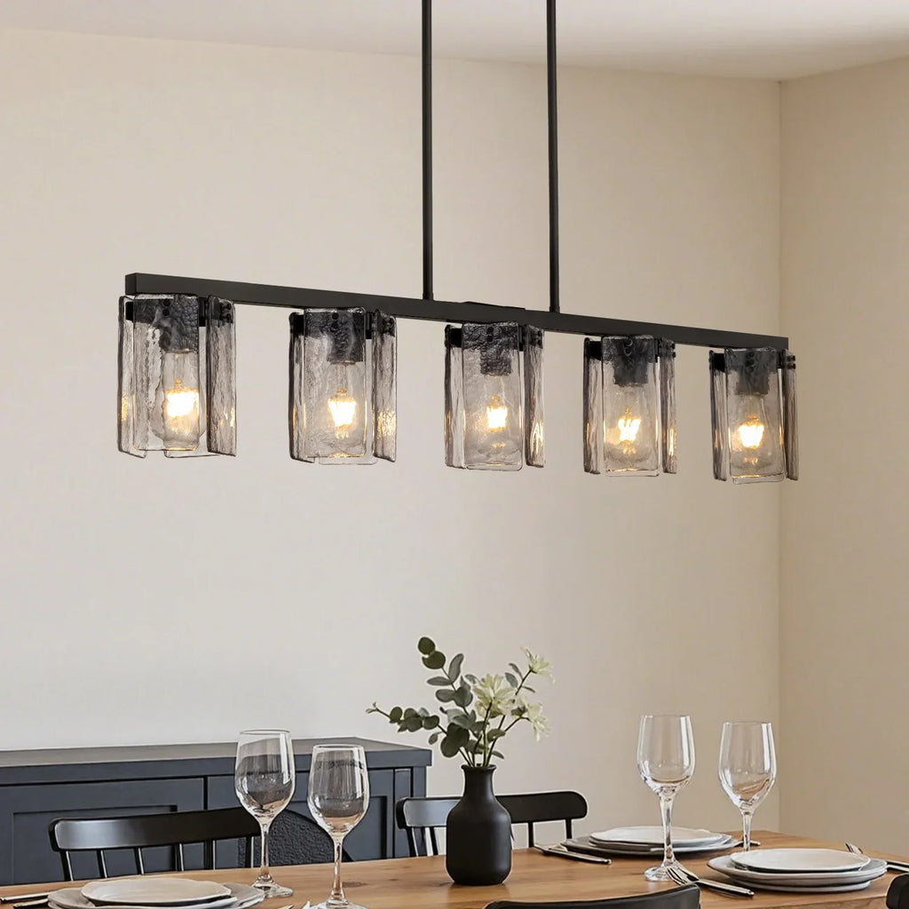 Lustre Linéaire Verre Fumé | Fika