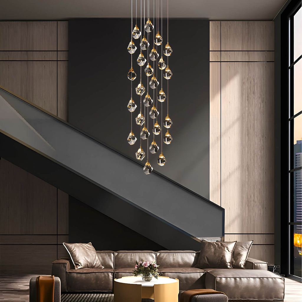 Lustre Cristal Gouttes Dorées | Zona